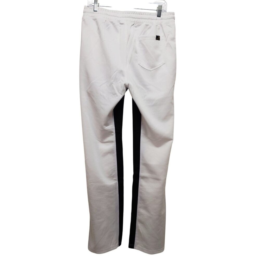 Womens Screenshot White & Black Stripe flared Pants Size L - Picture 10 of 10
